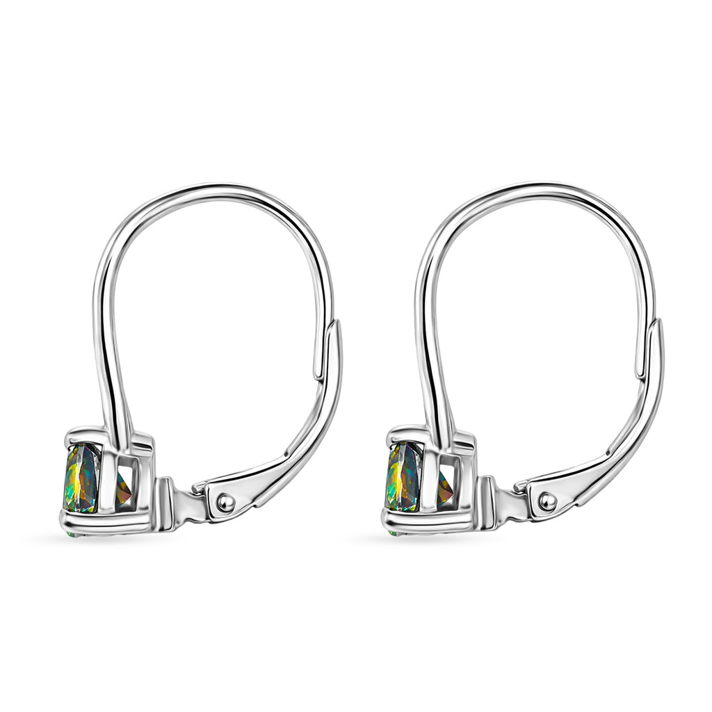 D'Joy Mystic Topaz Solitaire Lever Back Earring in Platinum Overlay Sterling Silver 1.08 Ct._8505868_3