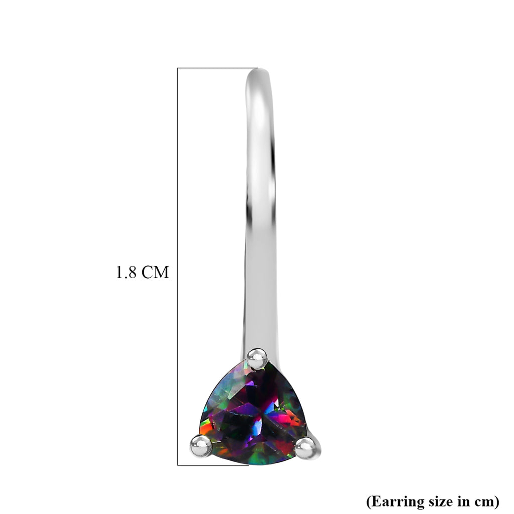 D'Joy Mystic Topaz Solitaire Lever Back Earring in Platinum Overlay Sterling Silver 1.08 Ct._8505868_4