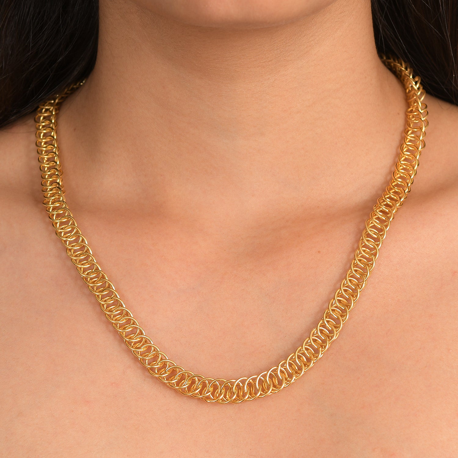 EverTrue Bronzella Collection - Infinity Link Necklace (Size -20) with Lobster Clasp in 18K Yellow Gold Plating V32513985 2