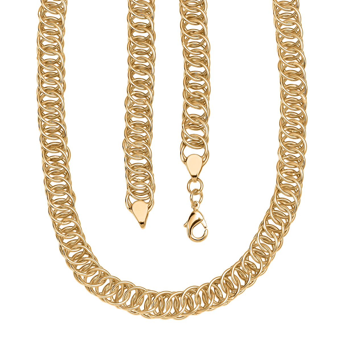EverTrue Bronzella Collection - Infinity Link Necklace (Size -20) with Lobster Clasp in 18K Yellow Gold Plating V32513985 5