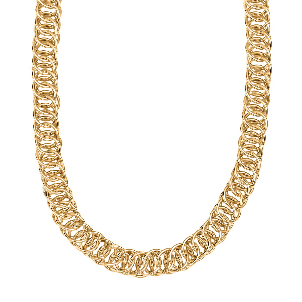 EverTrue Bronzella Collection - Infinity Link Necklace (Size -20) with Lobster Clasp in 18K Yellow Gold Plating V32513985 6