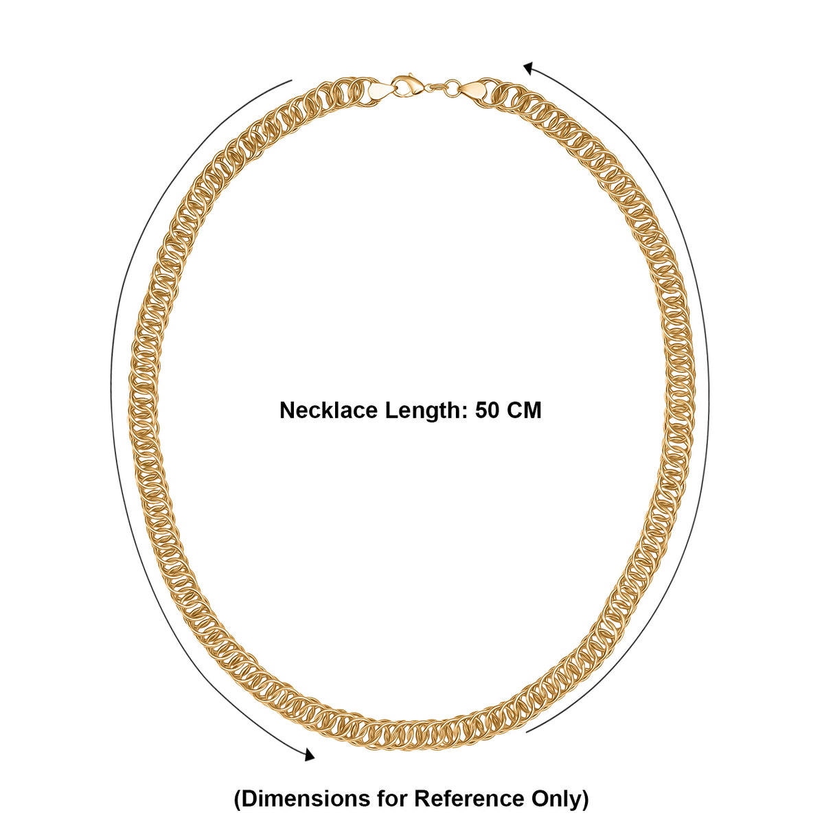 EverTrue Bronzella Collection - Infinity Link Necklace (Size -20) with Lobster Clasp in 18K Yellow Gold Plating V32513985 7