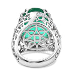 D'Joy Emeraldine Triplet Quartz & White Zircon Filigree Ring in Rhodium Overlay Sterling Silver 19.83 Ct_8505925_4