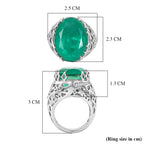 D'Joy Emeraldine Triplet Quartz & White Zircon Filigree Ring in Rhodium Overlay Sterling Silver 19.83 Ct_8505925_5