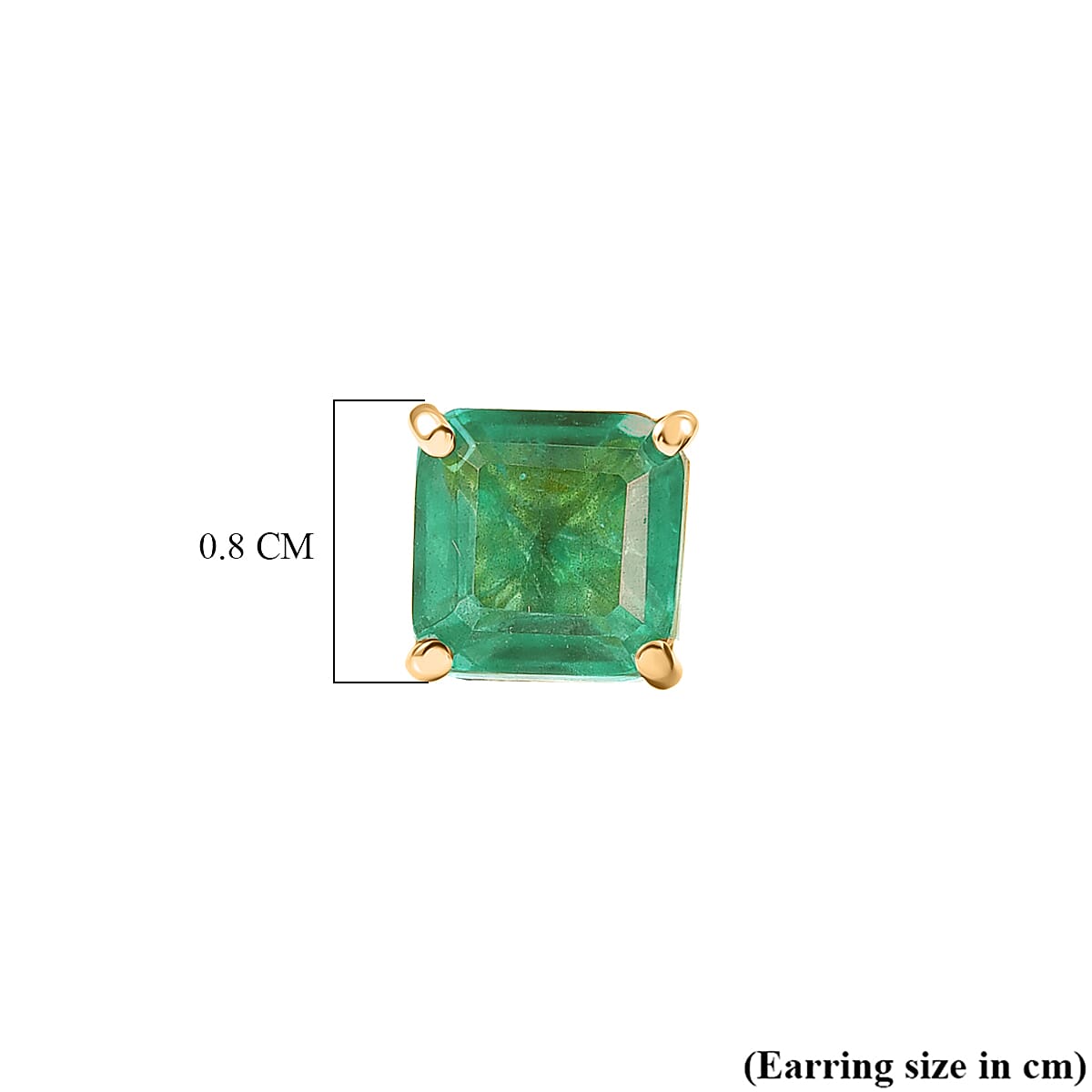 Emeraldine Triplet Quartz Solitaire Stud Push Post Earring in Yellow Gold Plated Sterling Silver 3.35 Ct. V32687573 5