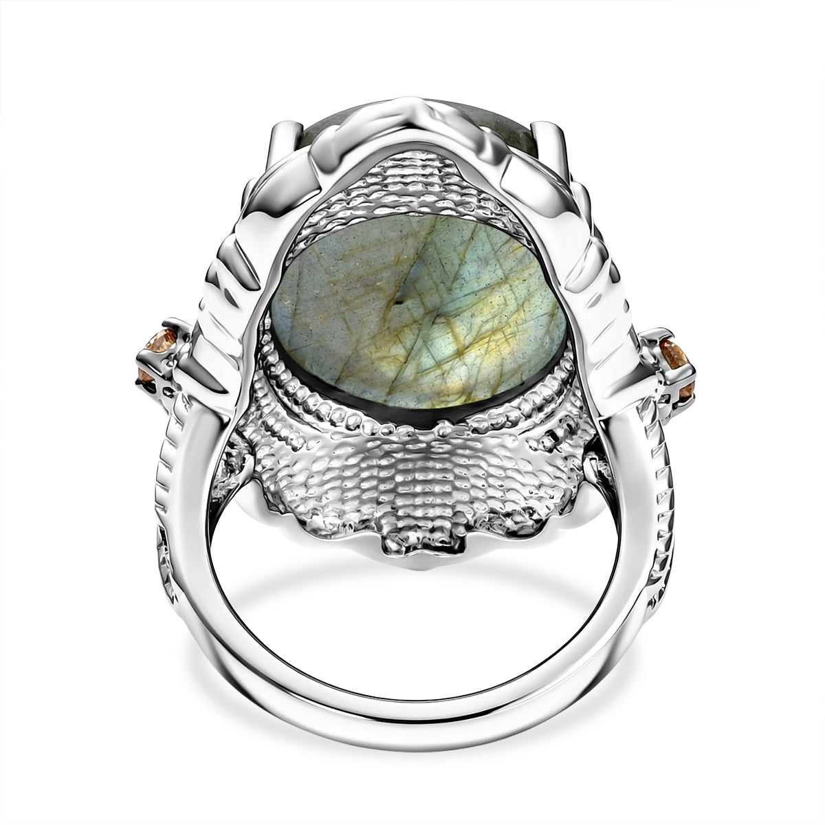 EverTrue - Labradorite &amp; Champagne Cubic Zirconia Ring 18.37 Ct. V32513670 5