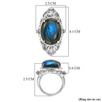 EverTrue - Labradorite & Champagne Cubic Zirconia Ring 18.37 Ct._8507059_5