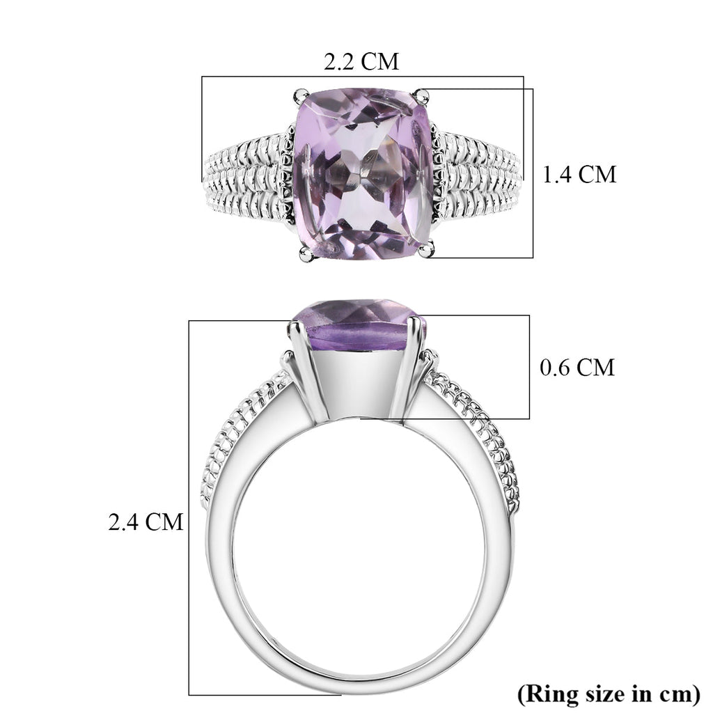 Pink Amethyst Solitaire Ring 4.35 Ct.