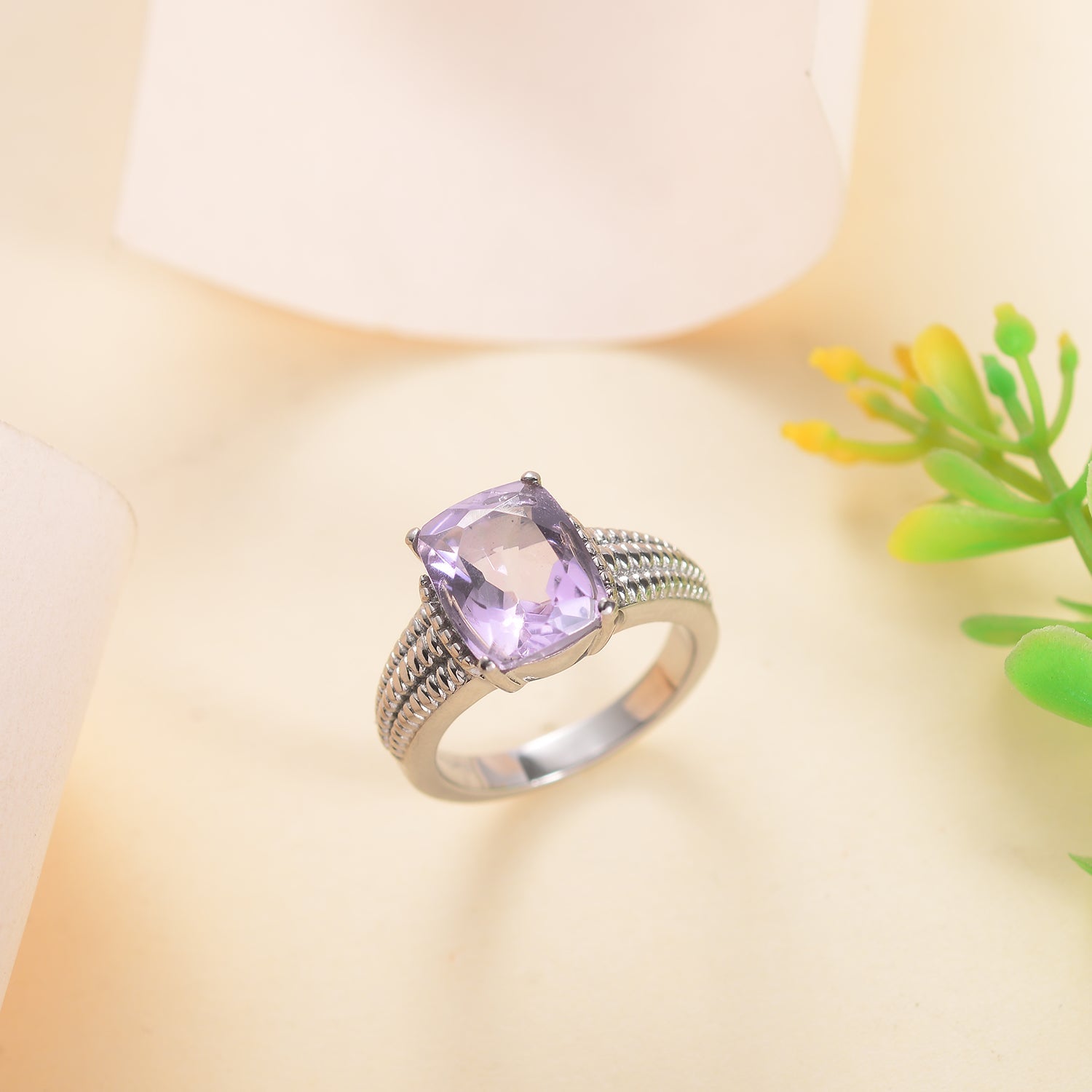 Pink Amethyst Solitaire Ring 4.35 Ct. V32366902 3
