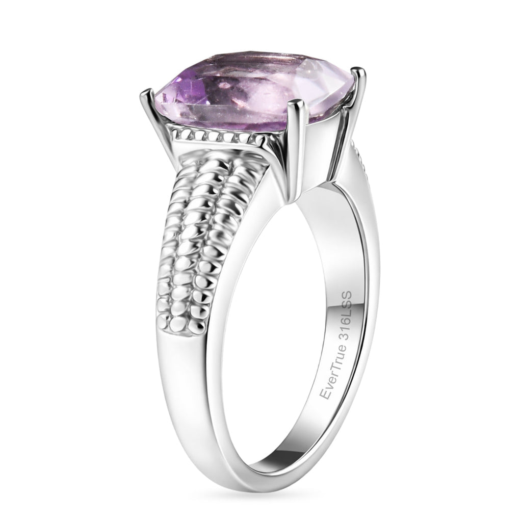 Pink Amethyst Solitaire Ring 4.35 Ct.