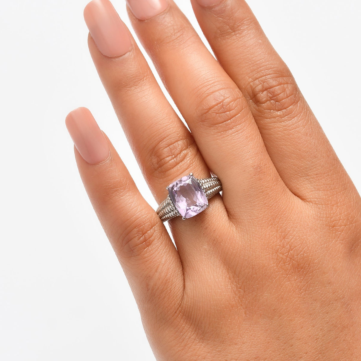 Pink Amethyst Solitaire Ring 4.35 Ct. V32350409 2