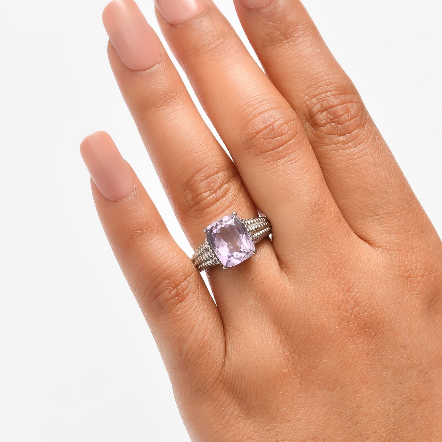 Pink Amethyst Solitaire Ring 4.35 Ct. V32350409 2