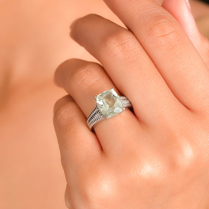 Green Amethyst Solitaire Ring 3.98 Ct. 8507111 2