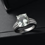 Green Amethyst Solitaire Ring 3.98 Ct.