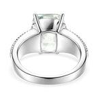 Green Amethyst Solitaire Ring 3.98 Ct.