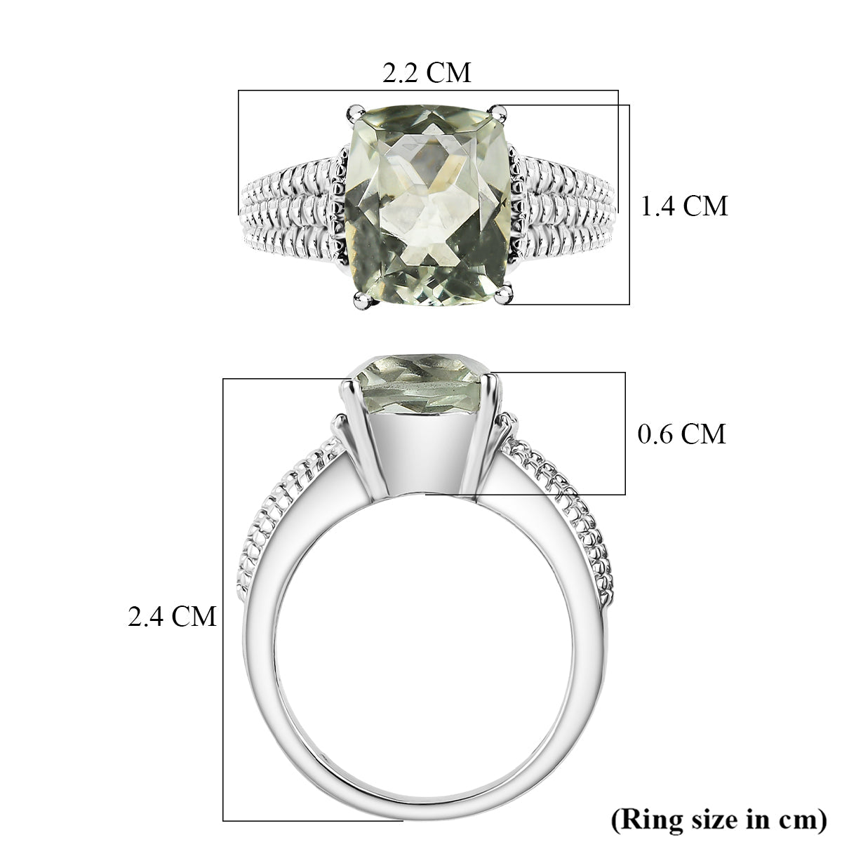 Green Amethyst Solitaire Ring 3.98 Ct. V32353942 6