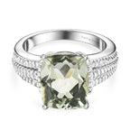 Green Amethyst Solitaire Ring 3.98 Ct.