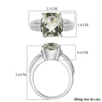 Green Amethyst Solitaire Ring 3.98 Ct.