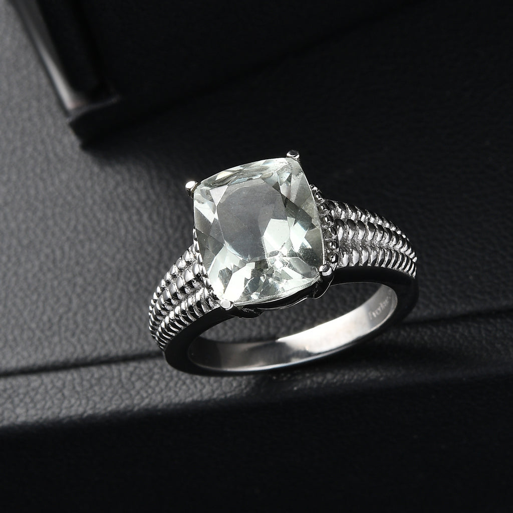 Green Amethyst Solitaire Ring 3.98 Ct._8507114_2