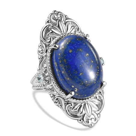 EverTrue - Lapis Lazuli &amp; Blue Cubic Zirconia Ring 17.50 Ct. 8507121 1