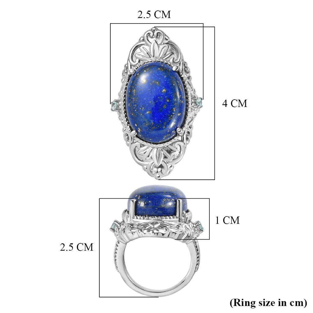 EverTrue - Lapis Lazuli & Blue Cubic Zirconia Ring 17.50 Ct._8507129_5