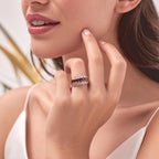 EverTrue Red Garnet, White Zircon Main Stone With Side Stone Ring Pure Yellow Brass  2.627  Ct._8507183_2