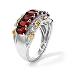EverTrue Red Garnet, White Zircon Main Stone With Side Stone Ring Pure Yellow Brass  2.627  Ct._8507183_3