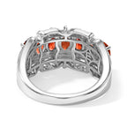 EverTrue Red Garnet, White Zircon Main Stone With Side Stone Ring Pure Yellow Brass  2.627  Ct._8507183_4