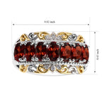 EverTrue Red Garnet, White Zircon Main Stone With Side Stone Ring Pure Yellow Brass  2.627  Ct._8507183_5