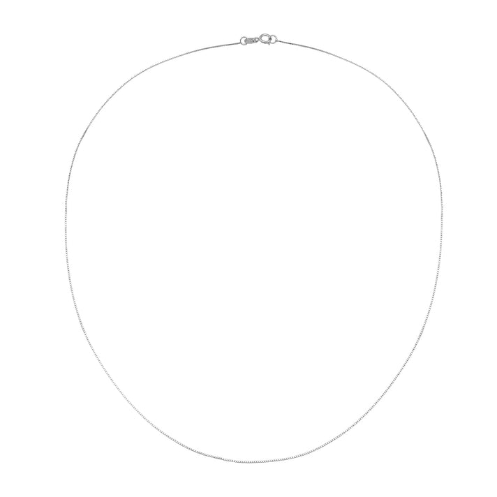 Close Out Deal - Rhodium Overlay Sterling Silver 0.4MM Box Chain (Size - 20) 8507346 1