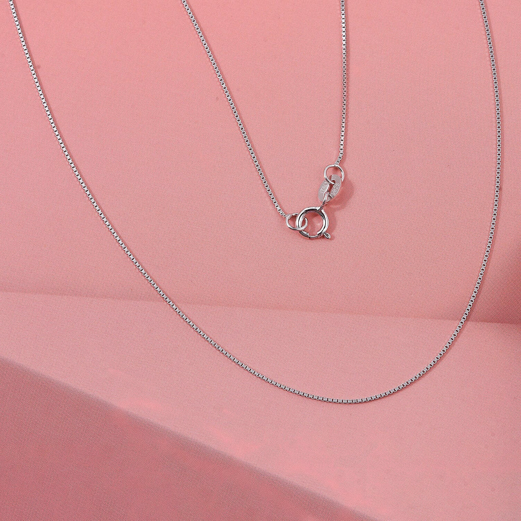 Close Out Deal - Rhodium Overlay Sterling Silver Box Chain (Size - 20) with Spring Ring Clasp_8507346_1