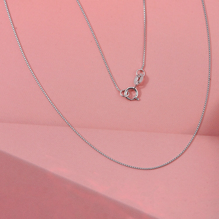 Close Out Deal - Rhodium Overlay Sterling Silver 0.4MM Box Chain (Size - 20) 8507346 2