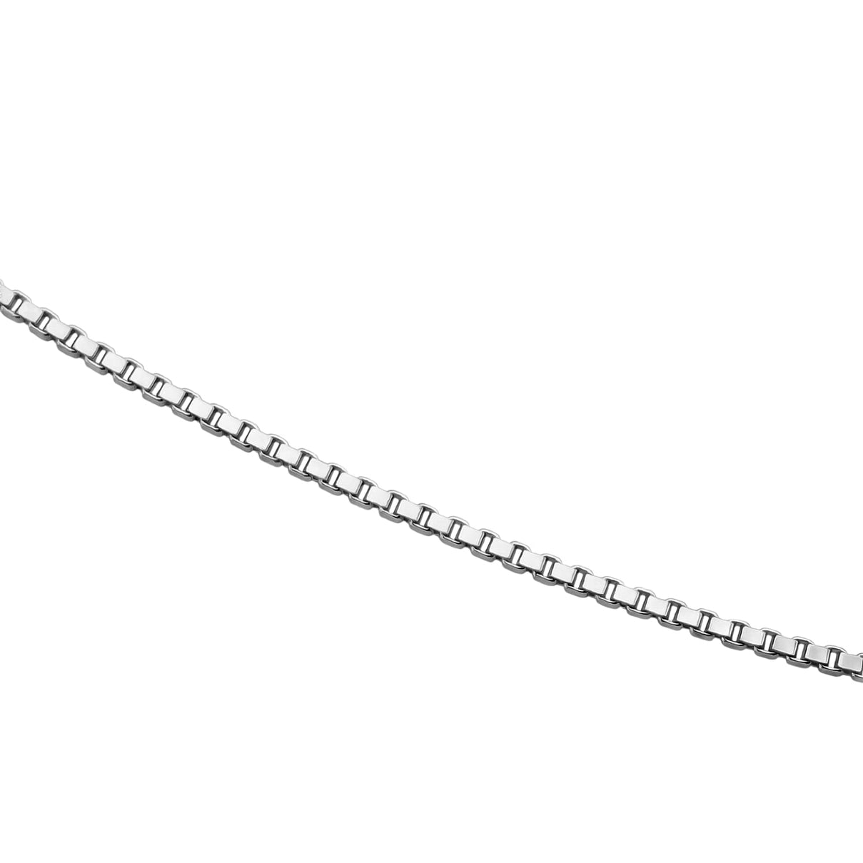 Close Out Deal - Rhodium Overlay Sterling Silver 0.4MM Box Chain (Size - 20) V32512525 5