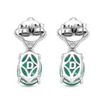 D'Joy Emeraldine Triplet Quartz & Fresh Water Pearl Dangling Earring with Push Post in Platinum Overlay Sterling Silver 3.40 Ct._8507853_4