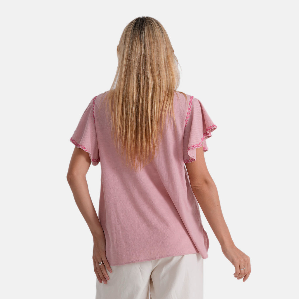La Marey Embroidered Soft Touch Top (Size XL, 20-22) - Pink_8507867_2