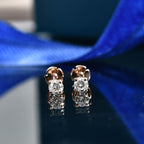 Luxuriant SI-G/H Lab Grown Diamond Solitaire Stud Screw Back  Earring in 18K Vermeil Rose Gold Plated Sterling Silver 0.22 Ct._8507931_2
