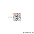 Luxuriant SI-G/H Lab Grown Diamond Solitaire Stud Screw Back  Earring in 18K Vermeil Rose Gold Plated Sterling Silver 0.22 Ct._8507931_5