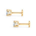 Luxuriant SI-G/H Lab Grown Diamond Solitaire Earring with Screw Back in 18K Vermeil Yellow Gold Plated Sterling Silver 0.50 Ct._8507936_3