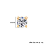 Luxuriant SI-G/H Lab Grown Diamond Solitaire Earring with Screw Back in 18K Vermeil Yellow Gold Plated Sterling Silver 0.50 Ct._8507936_5