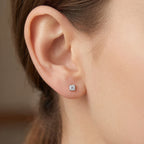 Luxuriant SI-G/H Lab Grown Diamond Solitaire Earring with Screw Back in Rhodium Overlay Sterling Silver 1.01 Ct._8507938_1