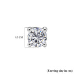 Luxuriant SI-G/H Lab Grown Diamond Solitaire Earring with Screw Back in Rhodium Overlay Sterling Silver 1.01 Ct._8507938_5