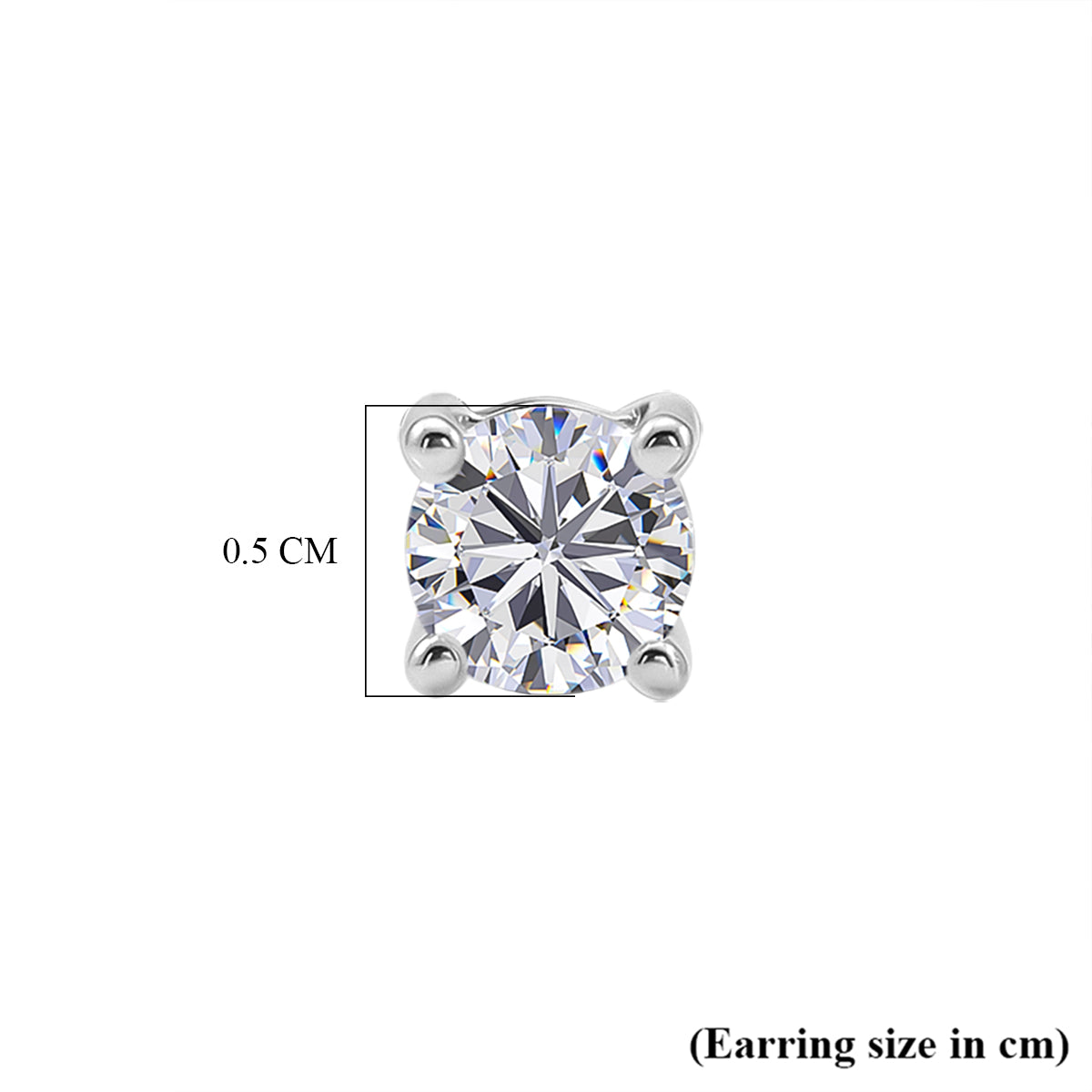 LUXURIANT 1 Ct. Lab Grown Diamond Solitaire Stud Earring with Screw Back in Rhodium Overlay Sterling Silver (SI-G-H) 8507938 6