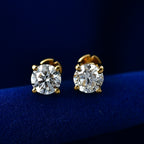 Luxuriant SI-G/H Lab Grown Diamond Solitaire Stud Earring with Screw Back in 18K Vermeil Yellow Gold Plated Sterling Silver 1.01 Ct._8507939_2
