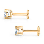 Luxuriant SI-G/H Lab Grown Diamond Solitaire Stud Earring with Screw Back in 18K Vermeil Yellow Gold Plated Sterling Silver 1.01 Ct._8507939_3