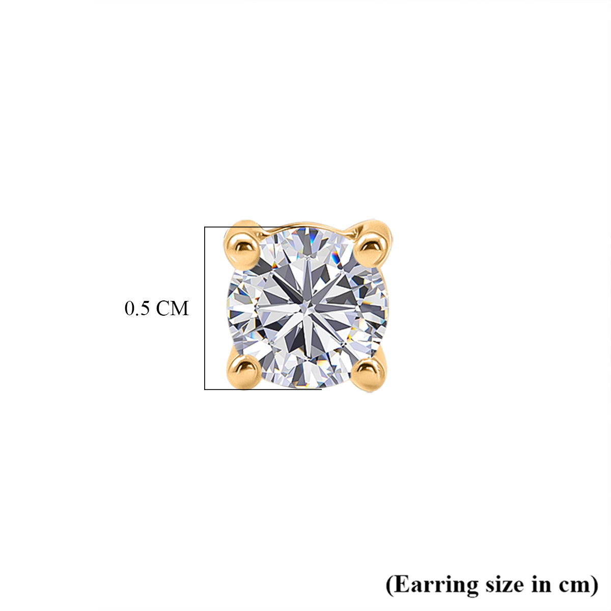 LUXURIANT 1 Ct. Lab Grown Diamond Solitaire Stud Earring with Screw Back in 18K Vermeil Yellow Gold Over Sterling Silver (SI-G-H) 8507939 6