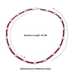 Premium African Ruby (60.00 Ct) & Fresh Water Pearl Necklace (Size - 18) in Rhodium Overlay Sterling Silver 90.00 Ct._8507962_5