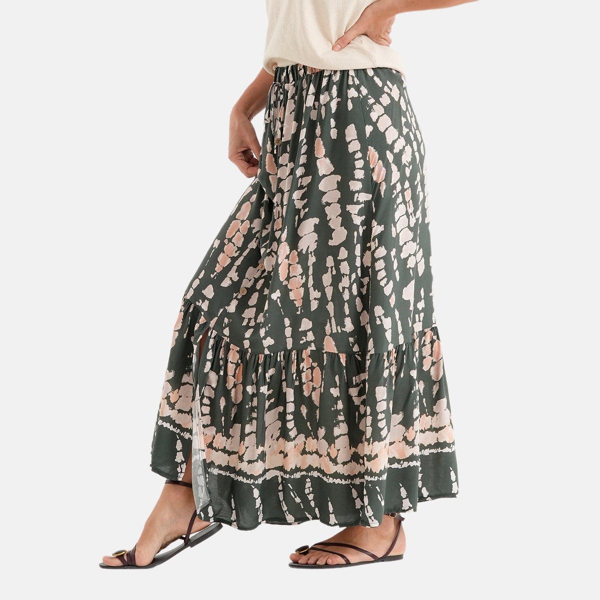 La Marey Printed Buttoned Skirt (Size - S/M, 8-14) - Green 8507979 4