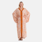 La Marey Print V-Neck Kaftan (One Size) - Brown_8508039