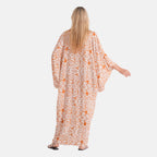 La Marey Print V-Neck Kaftan (One Size) - Brown_8508039_2