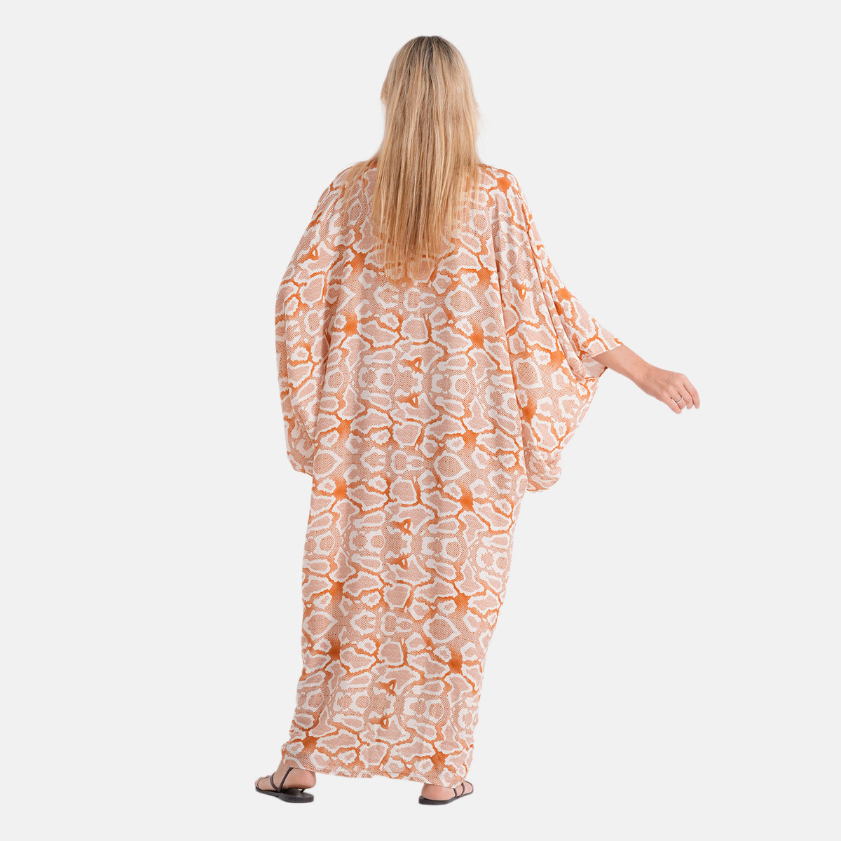 La Marey Print V-Neck Kaftan (One Size) - Brown V32668852 3